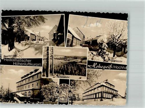Hohegeiß Hauptstraße Erholungsheim der Buindesbahn Finanzschule Ort handschriftlich Foto Original aus Archiv eines Ansichtskartenverlags