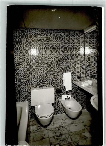 Timmendorfer Strand Badezimmer eines Hotels Ort handschriftlich Foto Original aus Archiv eines Ansichtskartenverlags