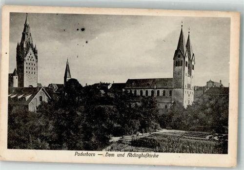 Paderborn 1917 Kirche Abdinghof Dom Feldpost WK I