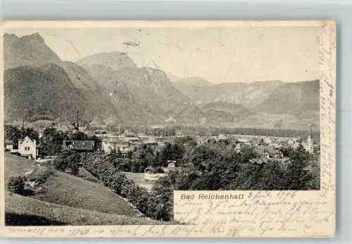 Bad Reichenhall 1906 mit Stadtkirche und Gradierwerk
