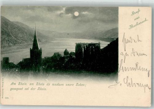 Bacharach 1898 Bei Mondschein
