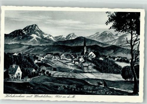 Holzkirchen mit St. Laurentius Kirche und Wendelstein