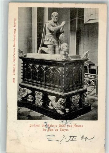 Speyer 1900 Denkmal Adolf von Nassau Dom
