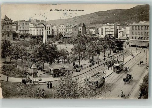 Oran 1905 Straßenbahn La Place d´Armes