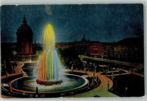 Mannheim Friedrichsplatz Leuchtfontaine Nacht