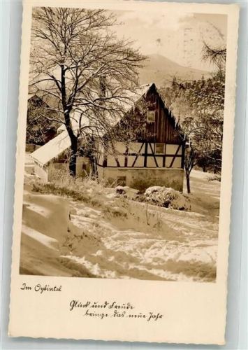 Kurort Oybin 1936 Fachwerkhaus im Oybintal Silesia Nr. 12