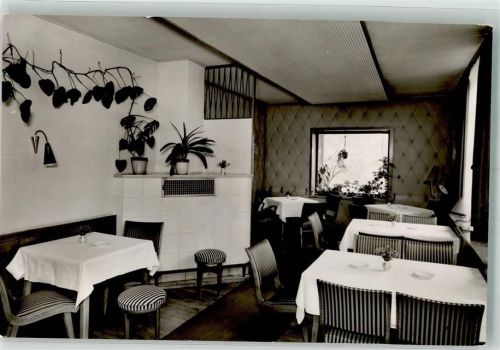 Gerlingen Hotel Gasthaus Schillerhöhe Gaststube Foto AK Karte beschnitten