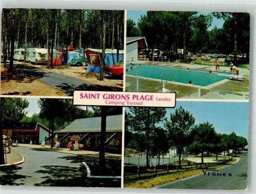 Saint-Girons 1974 Campingplatz eurosol Schwimmbad Auto