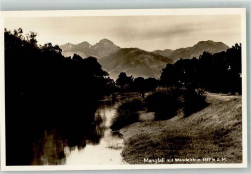 Rosenheim Der Mangfall mit dem Wendelstein