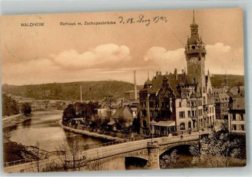 Waldheim 1910 Rathaus Zschopaubrücke