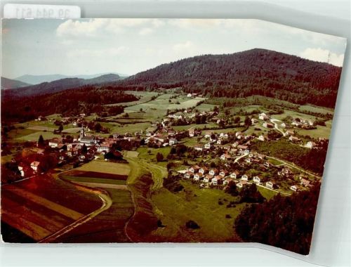 Böbrach Fliegeraufnahme Ort handschriftlich Foto Original aus Archiv eines Ansichtskartenverlags Scan verzogen