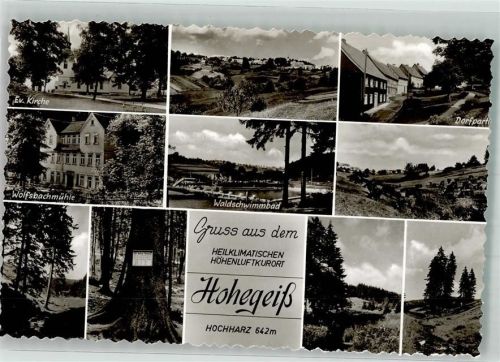 38700 W3389 Hohegeiß - Ev. Kirche Waldschwimmbad Dicke Tannen Hotel Wolfsbachmühle