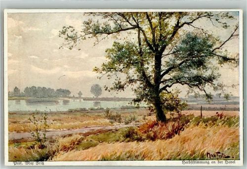 sign. Prof. Max Fritz Herbststimmung a.d. Havel Primus Karte 3194 Wohlgemuth