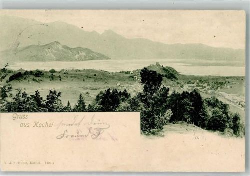 Kochel 1900 Der Ort am Kochelsee mit Schloss Aspenstein