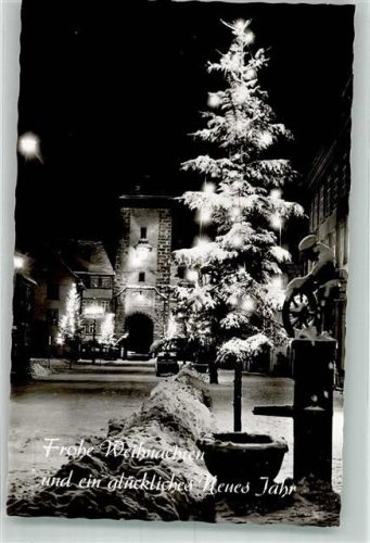 Villingen Das nächtliche Riedtor zu Weihnachten Neujahr