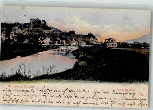 Marburg 1905 Partie am Wehr