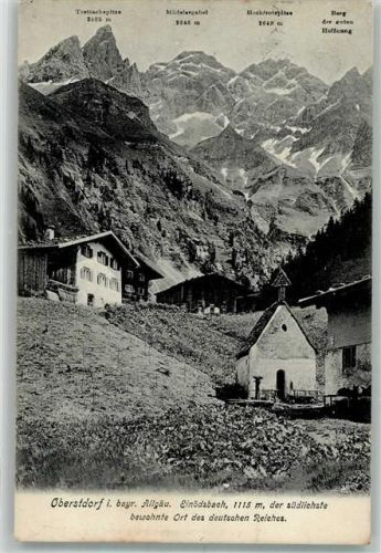 Einödsbach 1909 Gasthaus zur Clubhütte Hüttenstempel