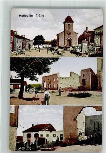Halloville 1916 Feldpost WK I Nr. 124 Kirche