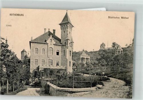 Rothenburg 1905 Städtisches Wildbad Verlag Reinicke & Rubin