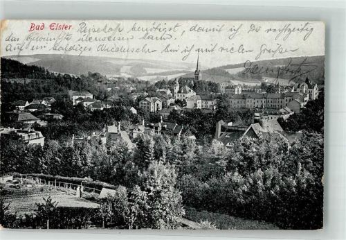 Bad Elster 1922 Panorama des Ortes mit der St.-Trinitatis-Kirche Verlag Löffler & Co.