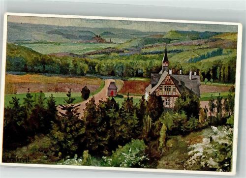 Ebsdorfergrund 1911 sign. Armbrust Burgruine Frauenberg mit Gasthaus