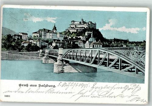Salzburg 1901 Burg Brücke