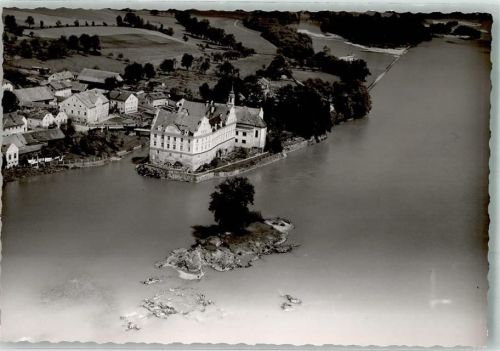 Schärding Vorstadt 1957 Fliegeraufnahme Schloss Ort handschriftlich