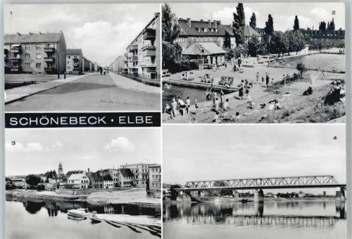 Schönebeck Kirche, Ortsansicht, Bad, An der Elbe, Elbbrücke