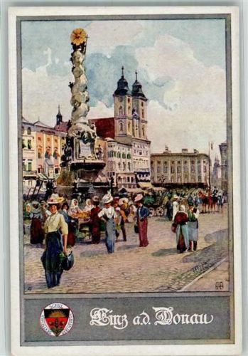 Linz Dreifaltigkeitssäule Deutscher Schulverein Karte Nr. 400