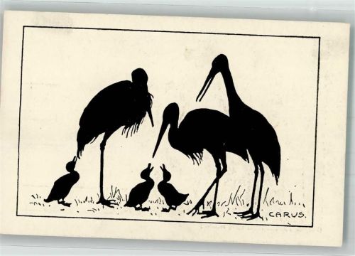 Scherenschnitt Störche Enten