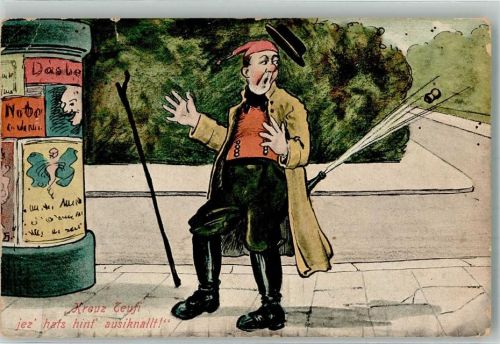 1906 Humor Tracht Litfaßsäule