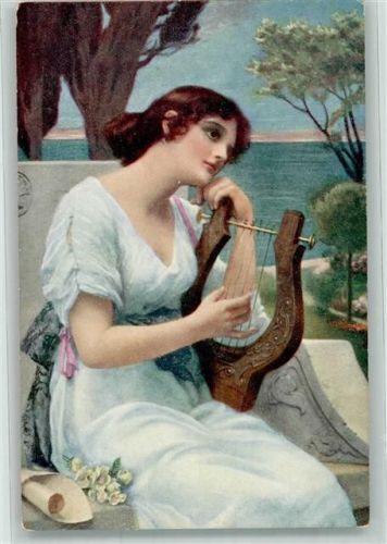 sign. Seifert : Frau blickt auf das Meer : Harmonie Verlag J.P.P. 1130