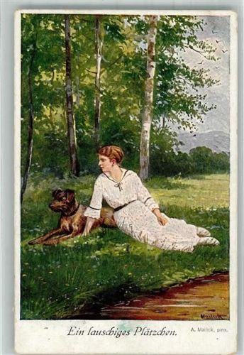 1918 Ein lauschiges Plätzchen Frau Hund S.V.D. Ser. 4269/5