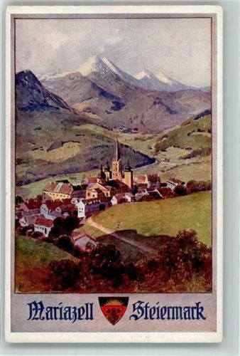 Wildalpen Panorama des Ortes mit Basilika Mariazell Deutscher Schulverein Nr. 552