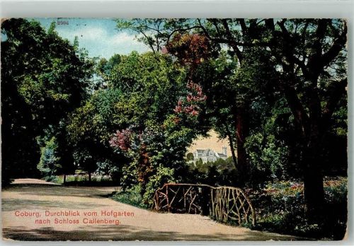 Coburg 1911 Blick vom Hofgarten zum Schloss Callenberg
