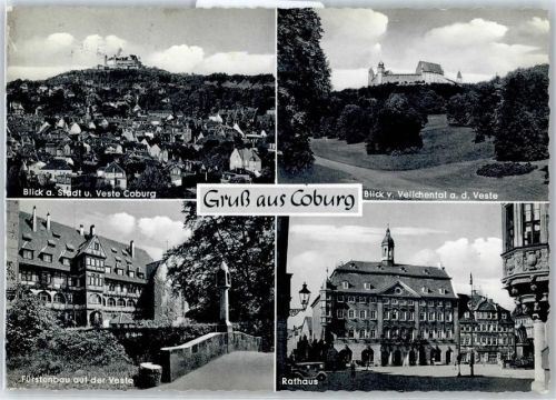 Coburg Rathaus, Ortsansicht, Veste Coburg