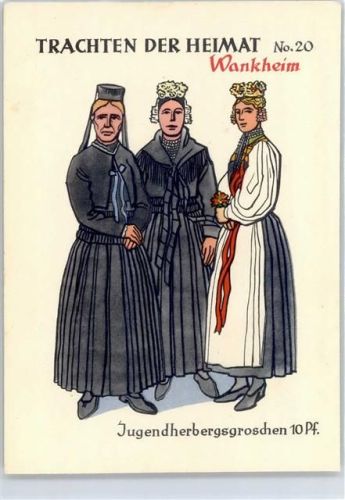 Herbergsgroschen , Feuerstein, F. , Wankheim , Trachten der Heimat No.20