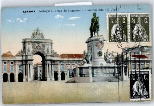 Lisboa Lissabon - Praca do Commercio e monumento a D. Jose