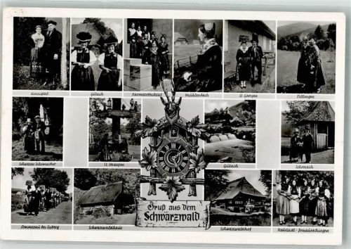 St. Georgen Trachten aus dem Kinzigtal Gutach Harmersbachtal Mühlenbach Villingen St. Margen Schonach Sommerau und Neustadt-Donaueschingen Uhrmacher Schwarzwaldhäuser Notopfermarke