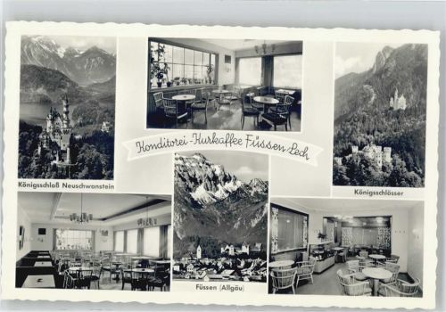 Füssen Schloß Neuschwanstein, Königsschlösser, Konditorei Kurcafée
