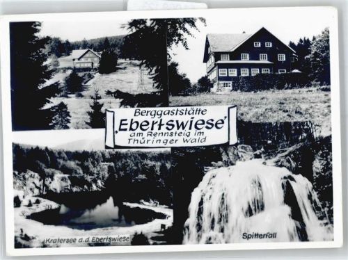 Floh-Seligenthal Berggaststätte Ebertswiese am Rennsteig, Spitterfall, Kratersee