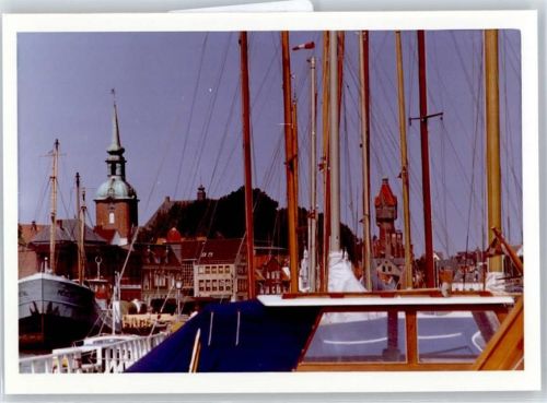 Kappeln Fotoabzug, Hafen, Blick zur Kirche