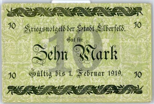 Notgeld 10 Mark , Elberfeld