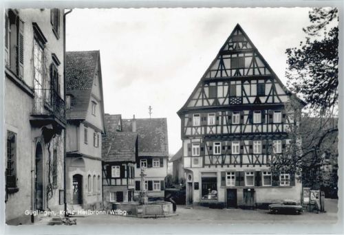 Güglingen Ortsansicht, Brunnen, Metzgerei, Lloyd