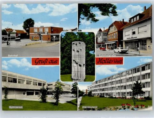 33790 W4802 Halle (Westf.) - Bahnhofstrasse , Gymnasium , Krankenhaus