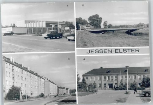 06917 O7940 Jessen (Elster) - Kulturhaus, Friedensbrücke, Heinrich- Rau- Straße, Poliklinik