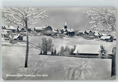Masserberg Winter- Karte, Kirche, Ortsansicht