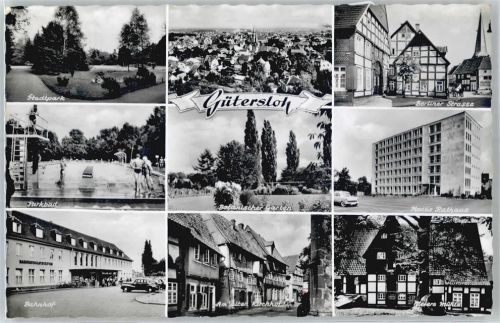 33330 W4830 Gütersloh - Stadtpark, Schwimmbad Parkbad, Bahnhof, Berliner Straße, Neues Rathaus, Meiers Mühle, Am alten Kirchhof, Botanischer Garten