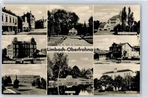 Limbach-Oberfrohna Johannesplatz, Pestalozzischule, Stadtpark, Geschwister-Scholl-Schule, Bahnhof, Goetheschule, Platz der Opfer des Faschismus, Dürerplatz