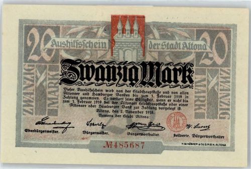 Notgeld 20 Mark , Altona
